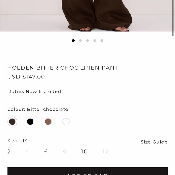NEW! DISSH- HOLDEN BITTER CHOC LINEN PANT Size US 12 Wide Leg - Picture 12 of 12